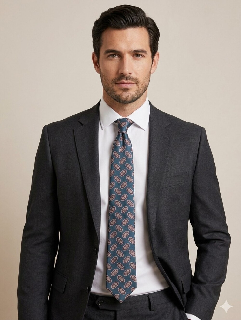 Haband Teal Paisley Neck Tie